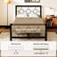 Lit plateforme en métal avec tête de lit et pied de lit Avren Vintage-1063910016-1063910018