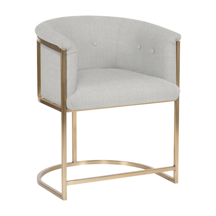 Skye Button Back Metal Frame Chair