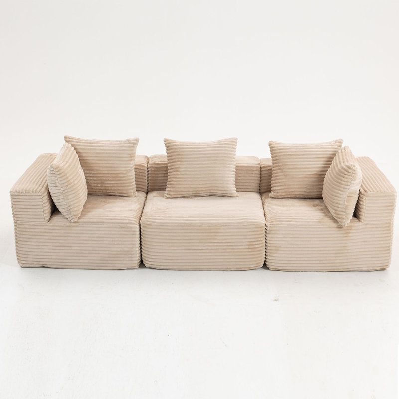 Canapé compressé: Canapé Magic-Cube-YKX-33001-Beige, Velours côtelé beige