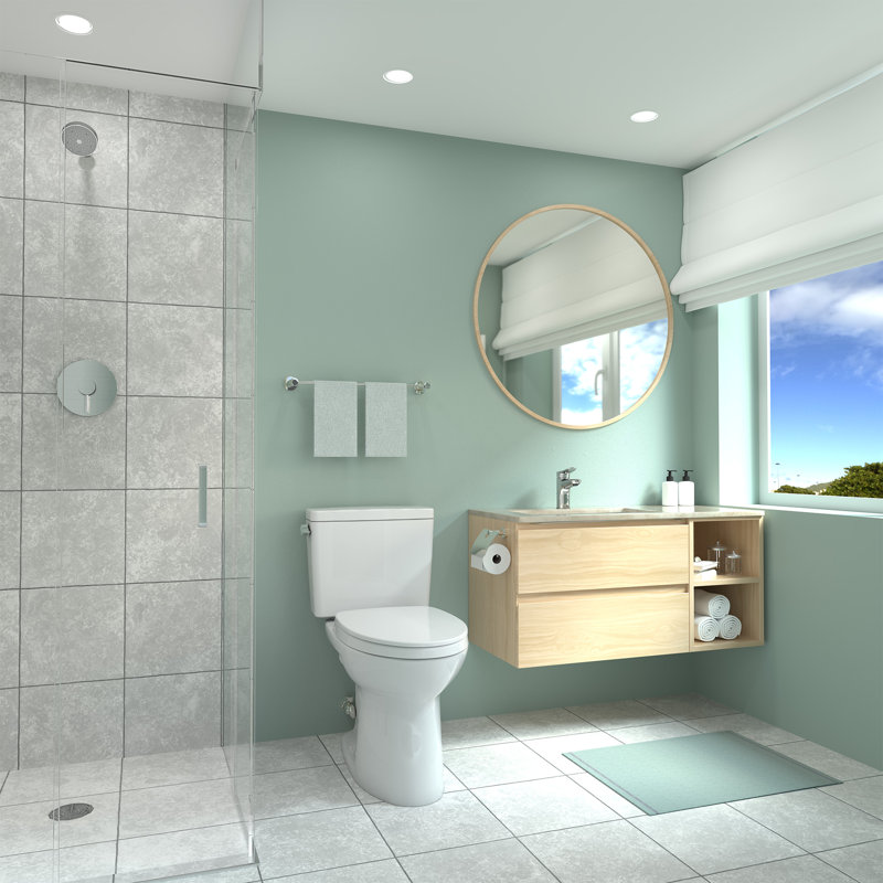Drake® 1.6 GPF Elongated Two-Piece Toilet with Tornado Flush (Seat Not Included), Sedona Beige