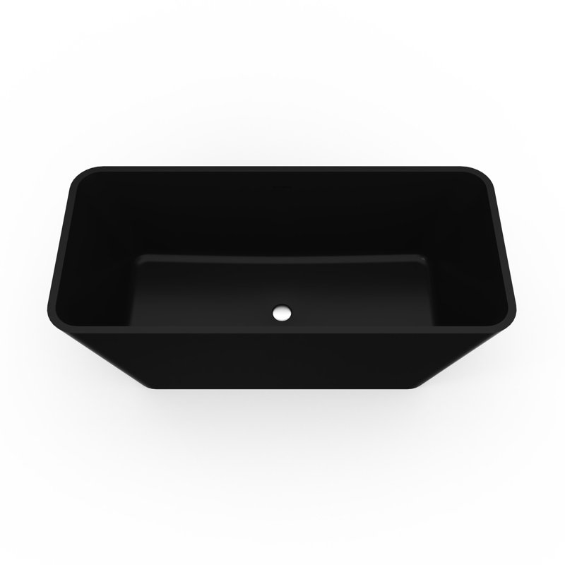 67*31.5*24.04 Inch Black Matte Freestanding Bathtub, Solid Surface, Comfortable And Safe For Family Bathrooms Surface 67 Inches, Contemporary Style, Ideal Hotel Bathroom Decoration