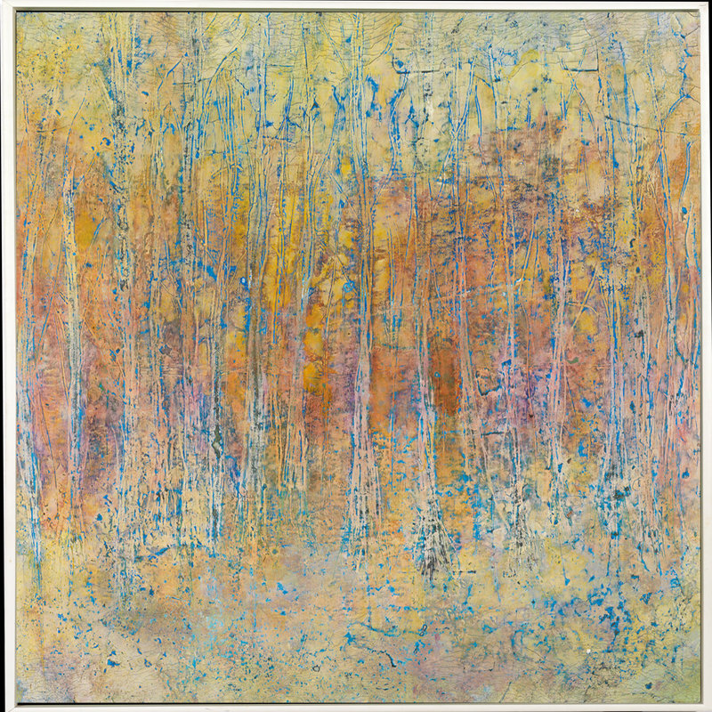 Sunset Haze Painting, White Framed