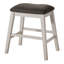Ensemble de salle à manger à hauteur de comptoir 7 pièces de style transitionnel avec tablettes de rangement, table en bois massif et six tabourets pour les salles à manger modernes-487306352
