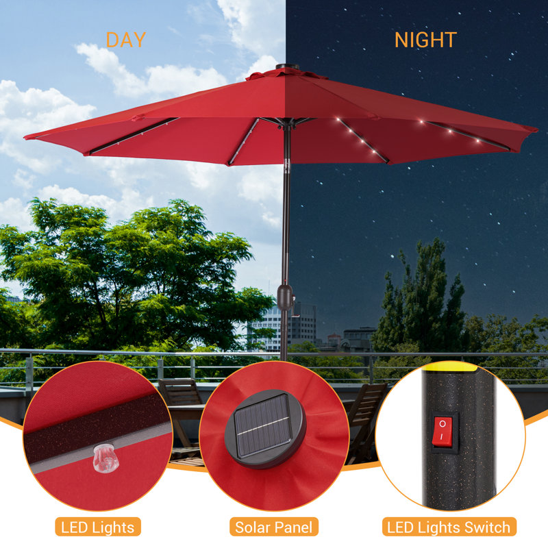 Parasol de marché pour terrasse 10 pi, Rouge