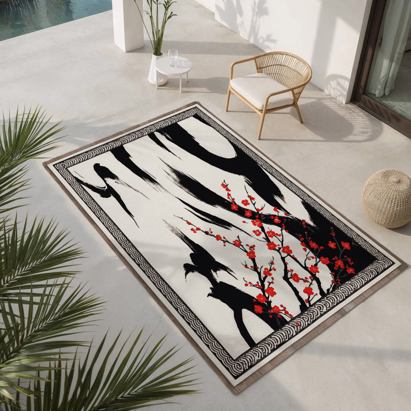 Tapis intérieur et extérieur Crimson Tides, Rectangle 1 pi 6 po x 2 pi 6 po