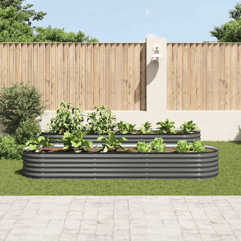 Jardin surélevé Jardin surélevé Jardinière surélevée Boîte de jardin surélevée Acier galvanisé, gris