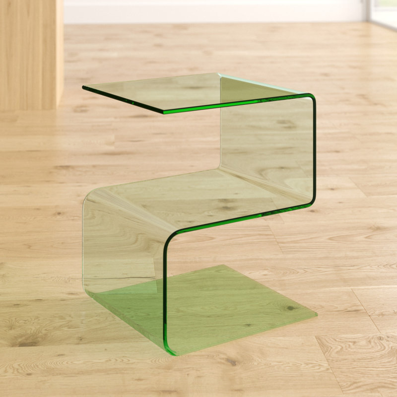 Alisa Glass Top End Table
