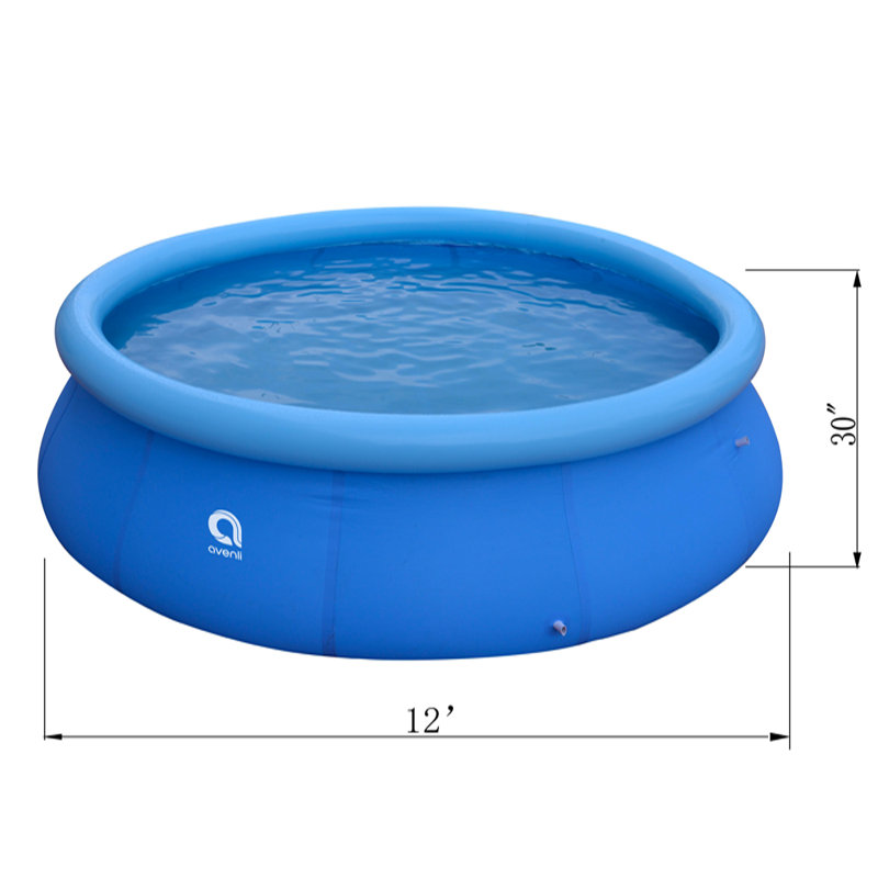 Plastic Round Inflatable Pool H x 144'' W x 144'' L, 12' W x 30" H