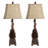33.5" Resin Table Lamp With Tan Shade