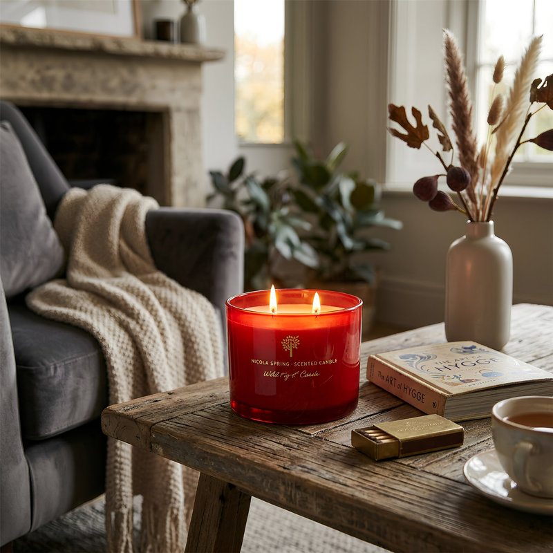 Nicola Spring - 3x Soy Wax Scented Candles - 350g - Wild Fig & Cassis