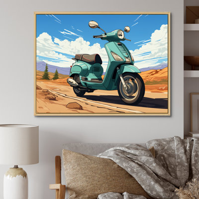 " Scooter Retro In Desert Landscape "