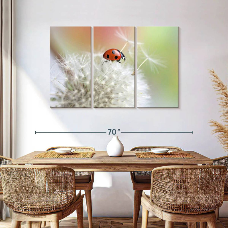 Harnek Ladybug On Dandelion, 36" H x 57" W