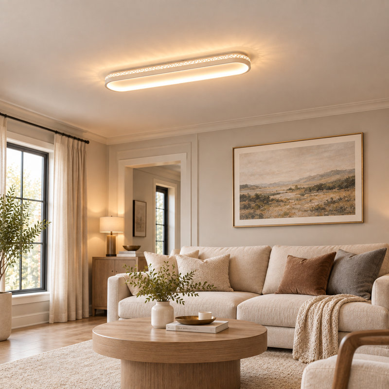 40" Modern LED Flush Mount Ceiling Light with Decorative Ceiling Glow, Dimmable 3 Color Temperatures, Remote & App Control, Night Light, Timer and Memory