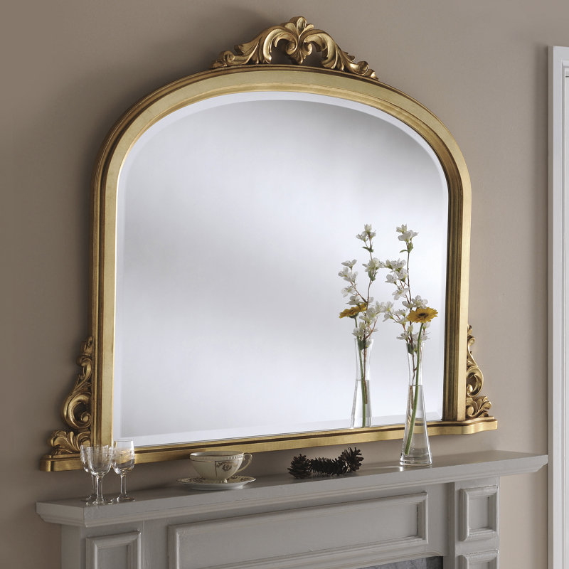 Duda Wood Wall Mirror, 91cm H x 107cm W, Gold