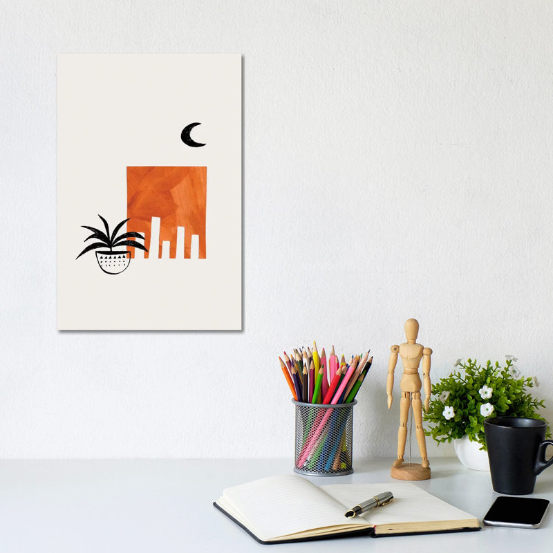 Mid Century House Plant by EnShape - Wrapped Canvas Gallery-Wrapped Canvas Giclée, 20.32 cm H x 30.48 cm W