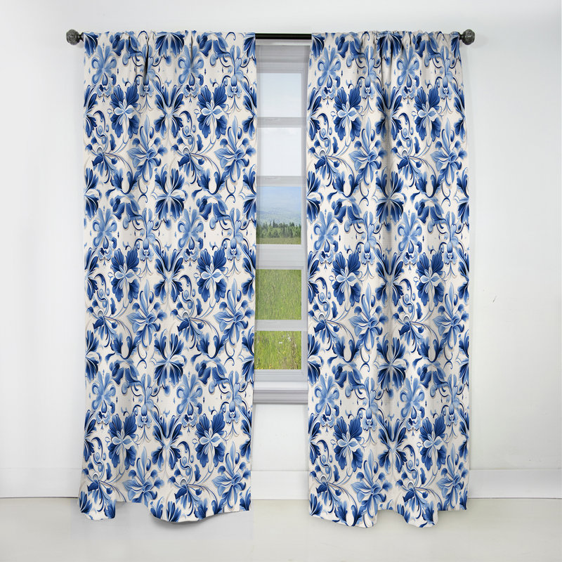 Motif victorien I de cobalt Frwork Ii, L 52 po x L 95 po