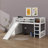 Twin Size Loft Bed With Slide-1100799244