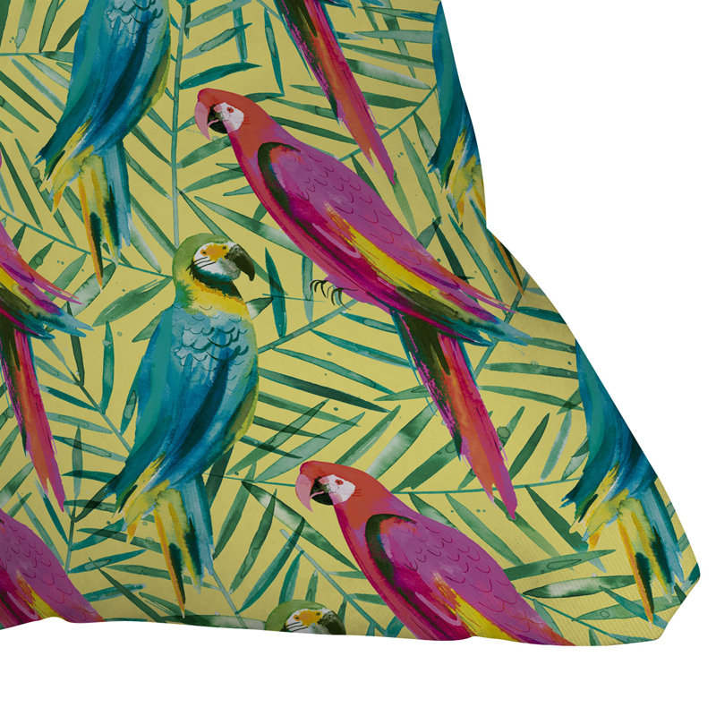  Coussin décoratif intérieur / extérieur Tropical Parrots Palms