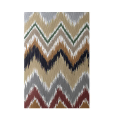Tapis à chevrons bleu / taupe