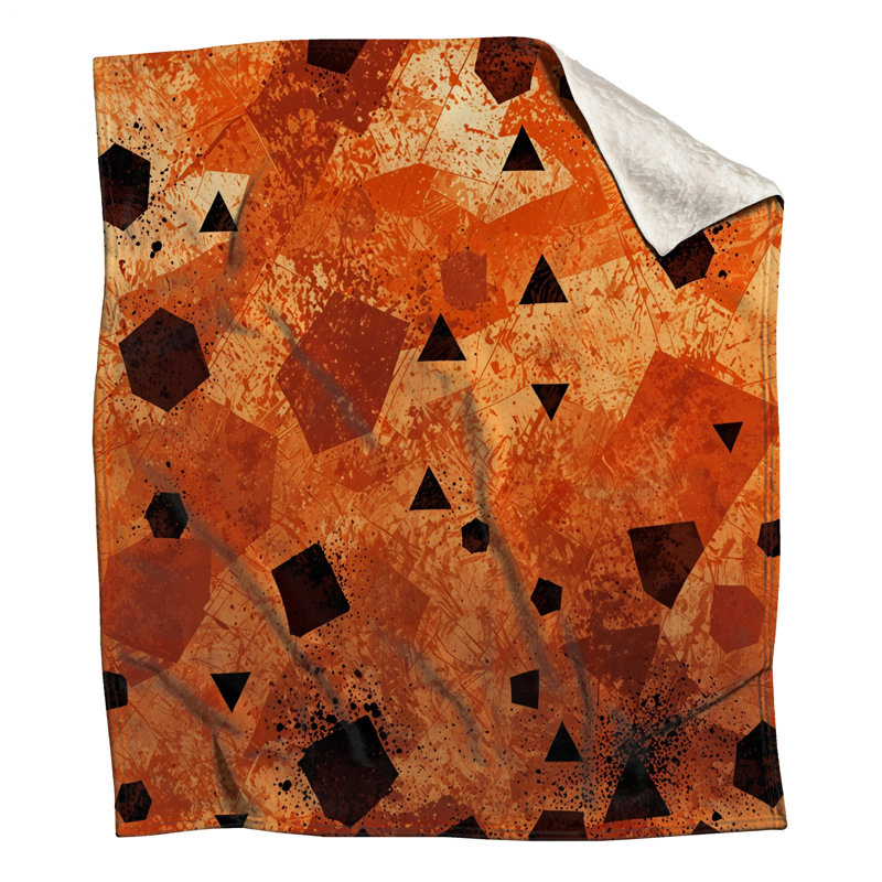Orange Geometric Shapes Blankets, 50in W x 60in H