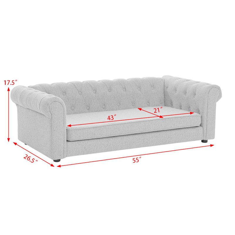Élégant lit rectangulaire pour animaux de compagnie pour les chiens de grande taille et surdimensionnés, canapé-lit surélevé durable et canapé pour chien confortable