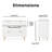 Jolie Contemporary 3-Drawer Dresser with Textured Drawer Fronts and Gold Metal Accents, White