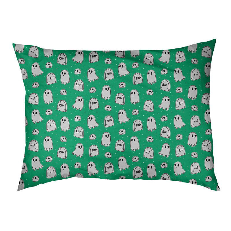 Coussin décoratif pour chien à l’extérieur pastel Campion, Moyen (L 29,5 po x P19,5 po x H 9,5 po), Vert / gris pâle