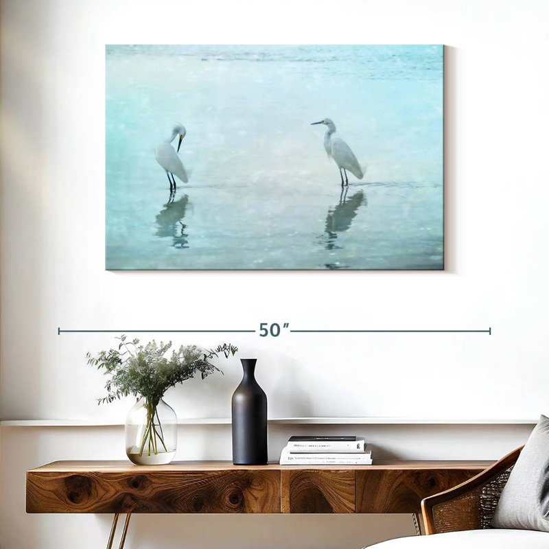 White Cranes, 26" H x 39" W