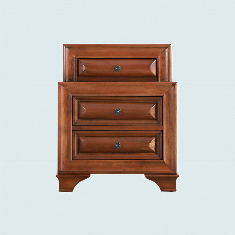 Charming Oak Nightstand With Curved Fronts