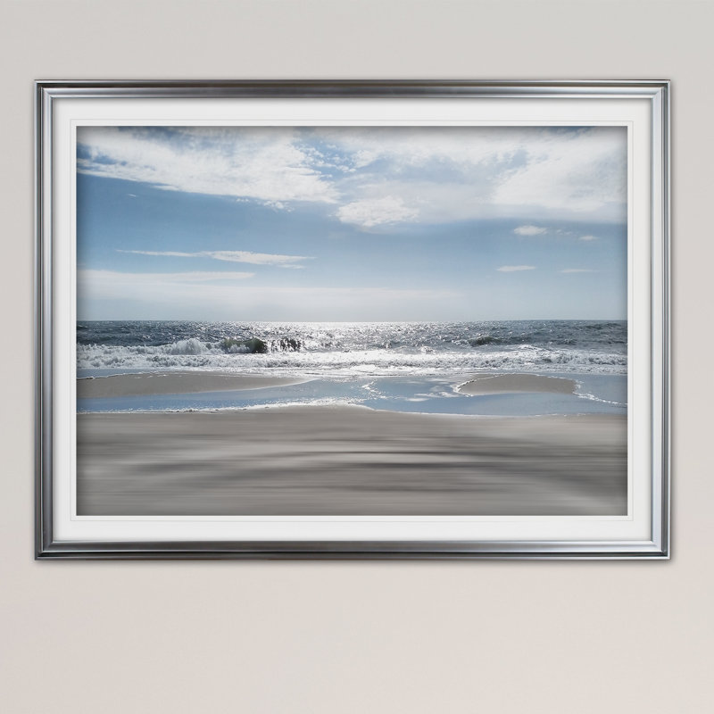 « beach bliss », reproduction de peinture à l’acrylique encadrée, Argent, H 28 po x l 38 po x P 1,5 po
