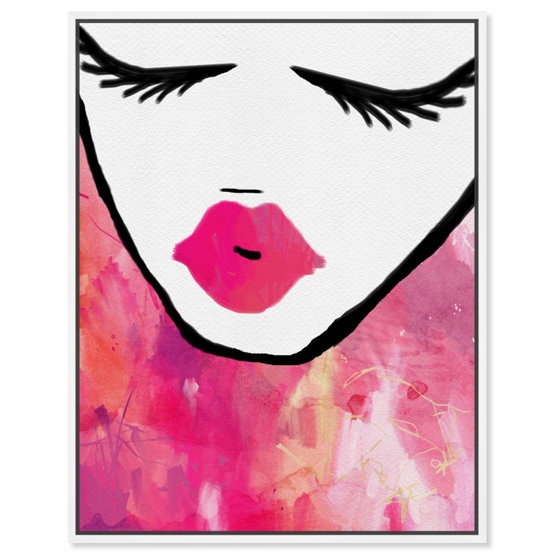 Dreaming Her Portraits - Peinture, H 45 po x l 36 po, Toile blanche encadrée