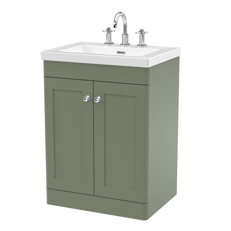 Classique Bathroom Vanity, Satin Green, 61.3 cm W