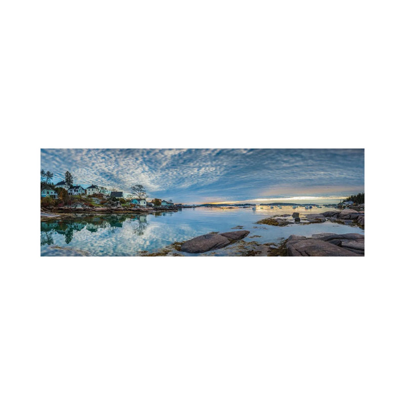 Usa, Maine, Stonington, Stonington Harbor, Dawn by Panoramic Images - Wrapped Canvas Panoramic Print