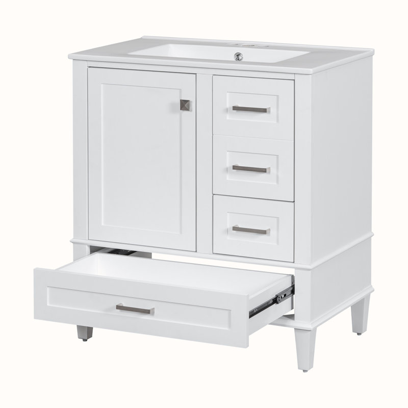 Bathroom Vanity with Sink, Blanc