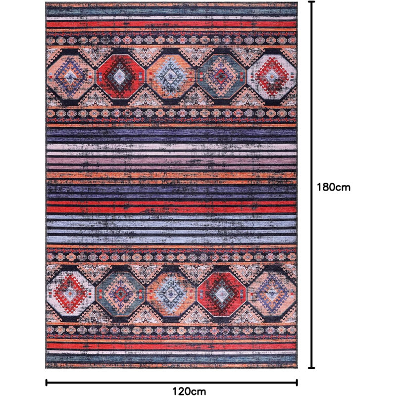 Non Slip Area Rugs Machine Washable Carpet Pad Entryway Rug Low Pile Modern Mat For Bedroom - 1336, Rectangle 120 x 180 cm