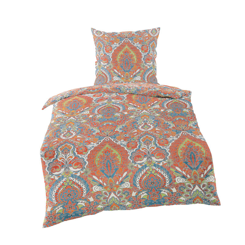 Paisley Duvet Cover Set with Pillowcases Included, Terra, 155 x 220cm Duvet Cover + 1 Pillowcase