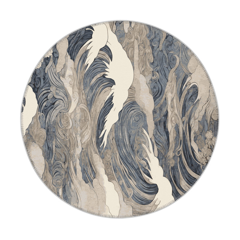 Scarlet Currents Indoor And Outdoor Area Rug, Round 5'