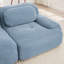 Velours côtelé bleu avec coussins et conception, velours côtelé coulissant, sans problème d'installation, base antidérapante pour tissu en soie de 29,29 po de largeur, installation facile, structure, hauteur de 17,2 po