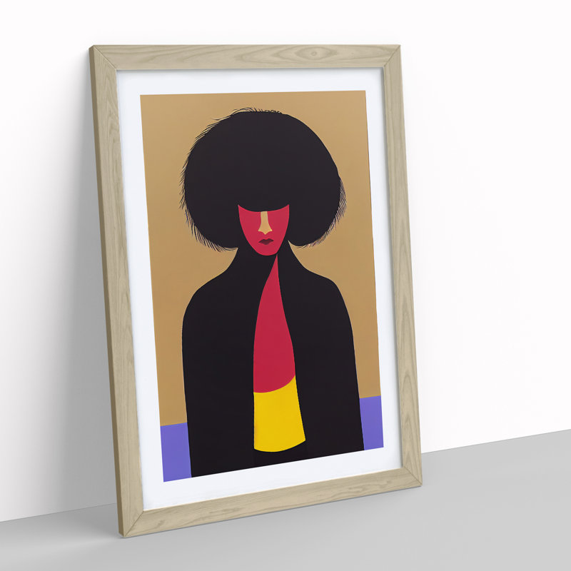 Unique Abstract Woman No.4 - Single Picture Frame Print, 64cm H x 46cm W x 2cm D, Oak Framed