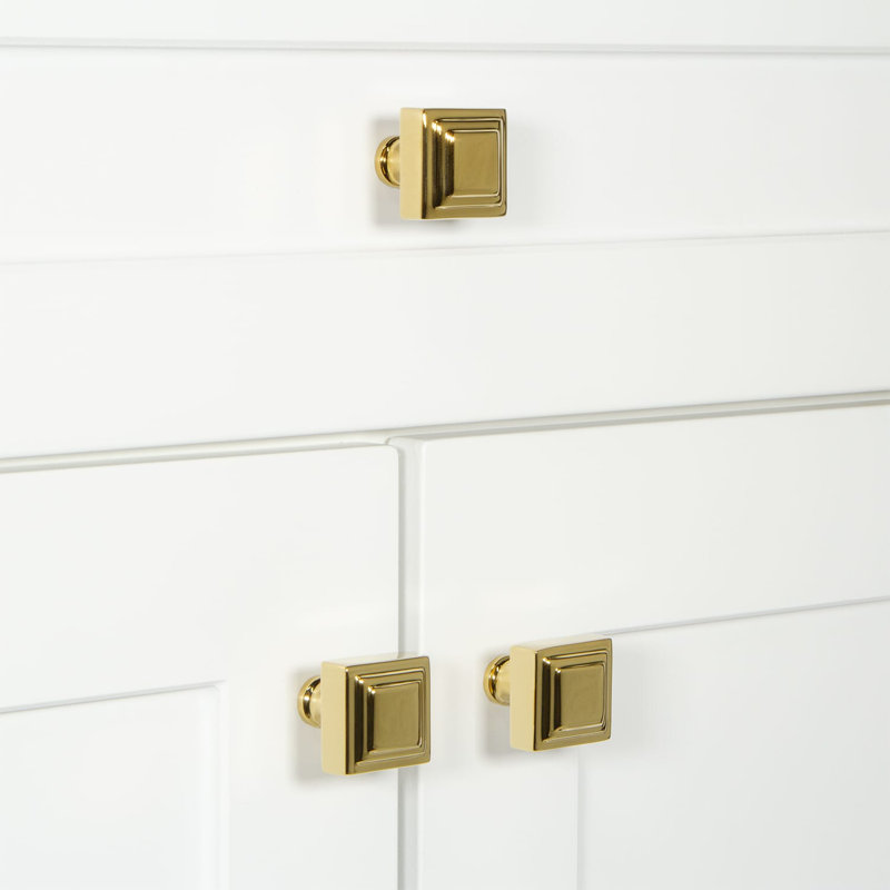 Carré Square Cabinet Knob, Lifetime Brass