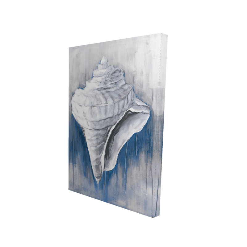 Coquille conique bleue - Toile côtière | Art marin