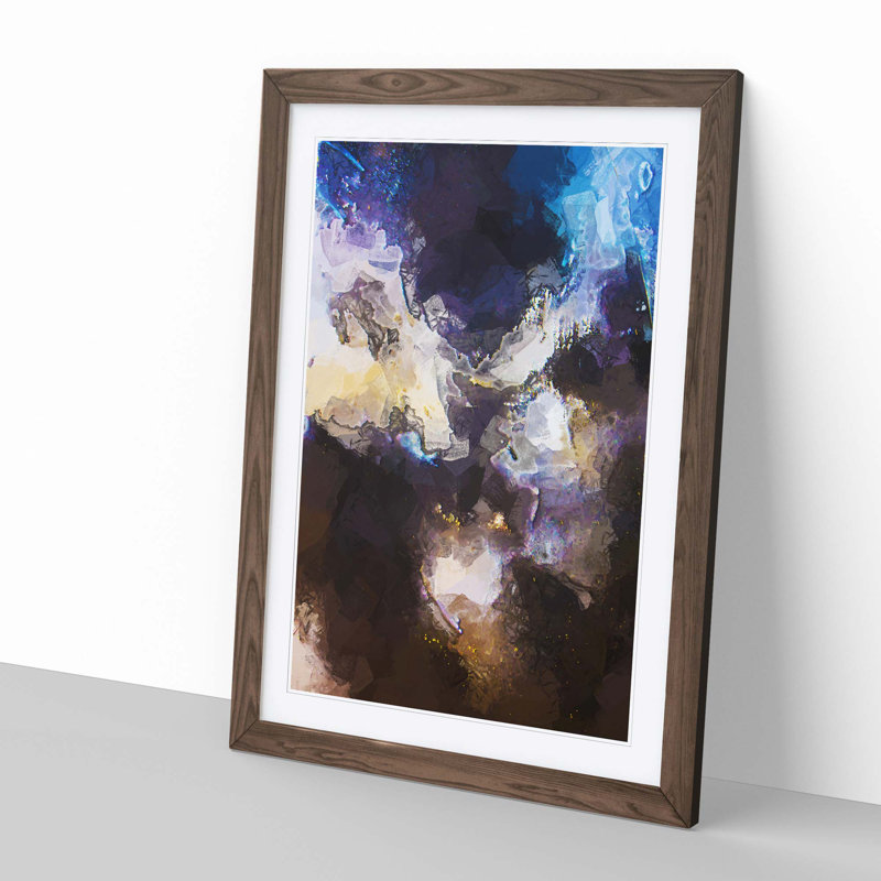 Splatter of Paint in Abstract - Picture Frame Graphic Art Print, 65cm H x 48cm W x 2cm D, Walnut Framed