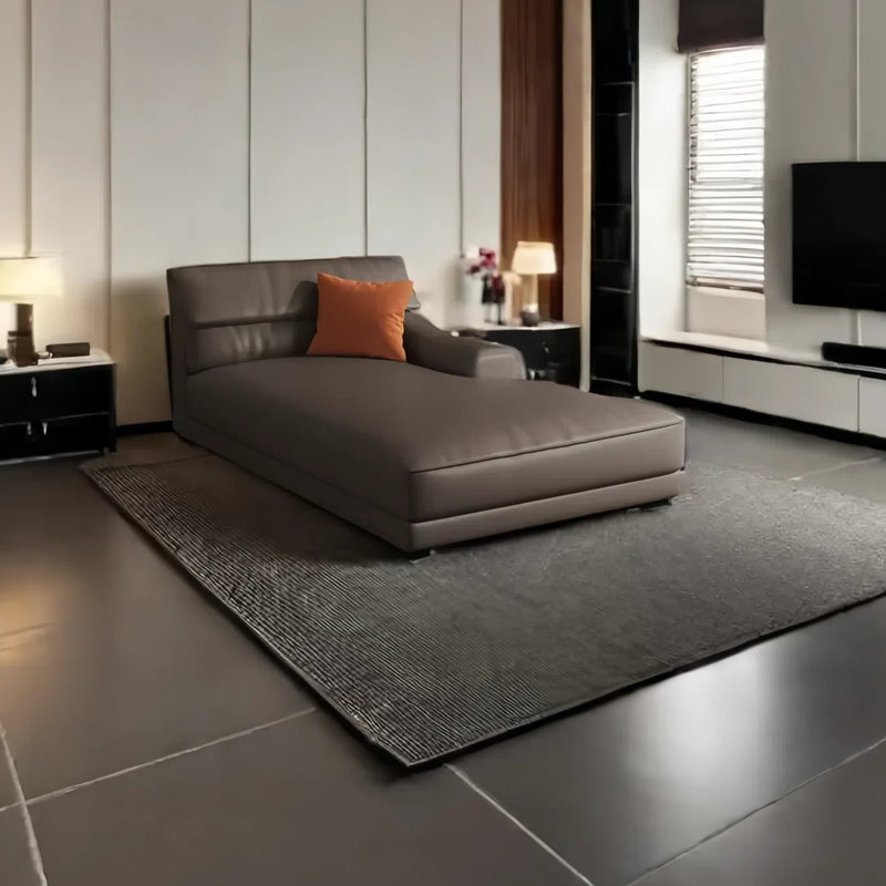 Méridienne simple Fashion Home, Accoudoir à gauche (vu de face), Brun foncé, Émulsion