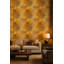 Décoration murale abstraite à motif abstrait craquelé ocre doré-129452015