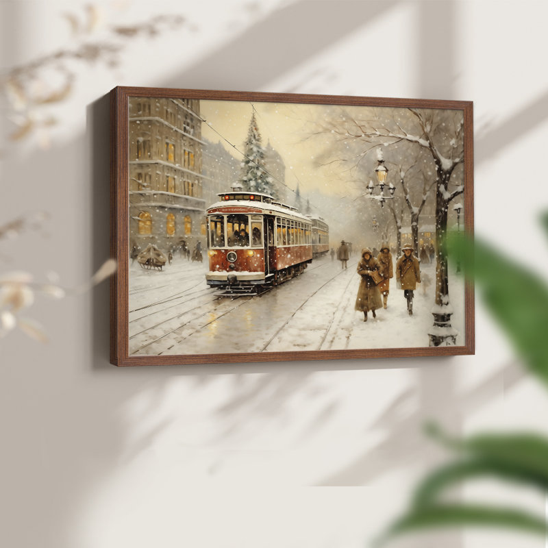Chirstmas Art-CCCXL -Framed Print - Restickable, H 8 po x l 10 po, Noyer
