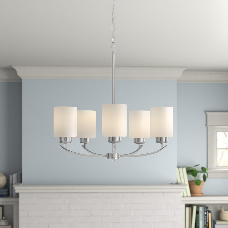 Bryker Woods 5 - Light Dimmable Classic / Traditional Chandelier, Brushed Nickel