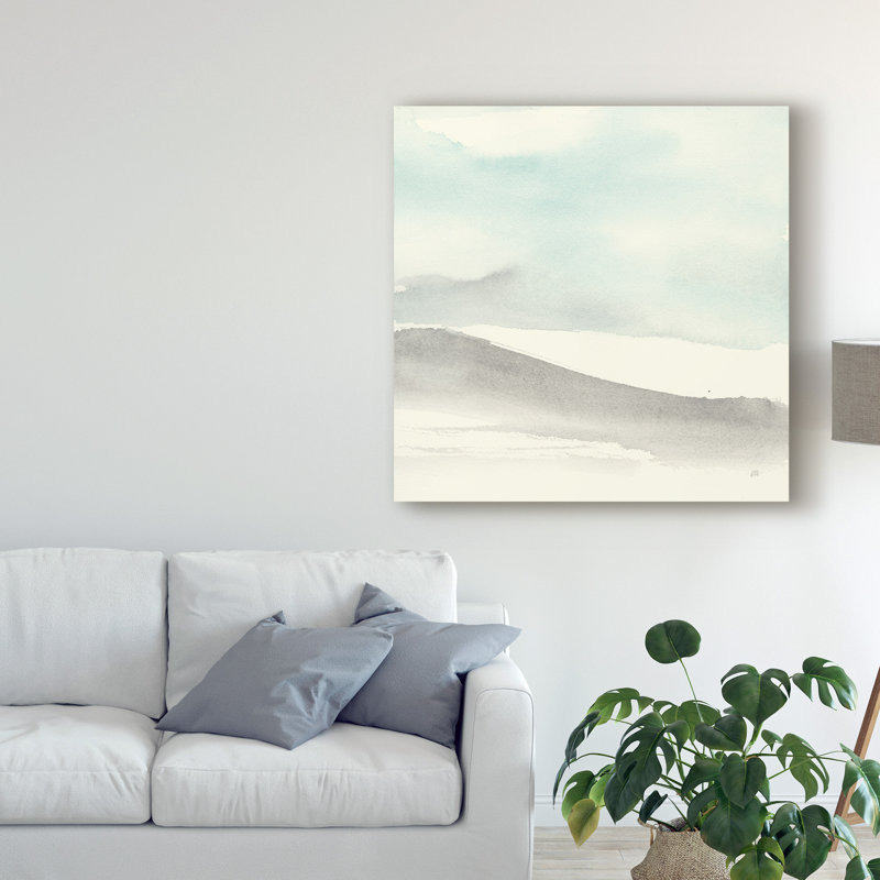 « bleu azur i », reproduction de peinture à l’aquarelle sur toile tendue, H 14 po x l 14 po x P 2 po
