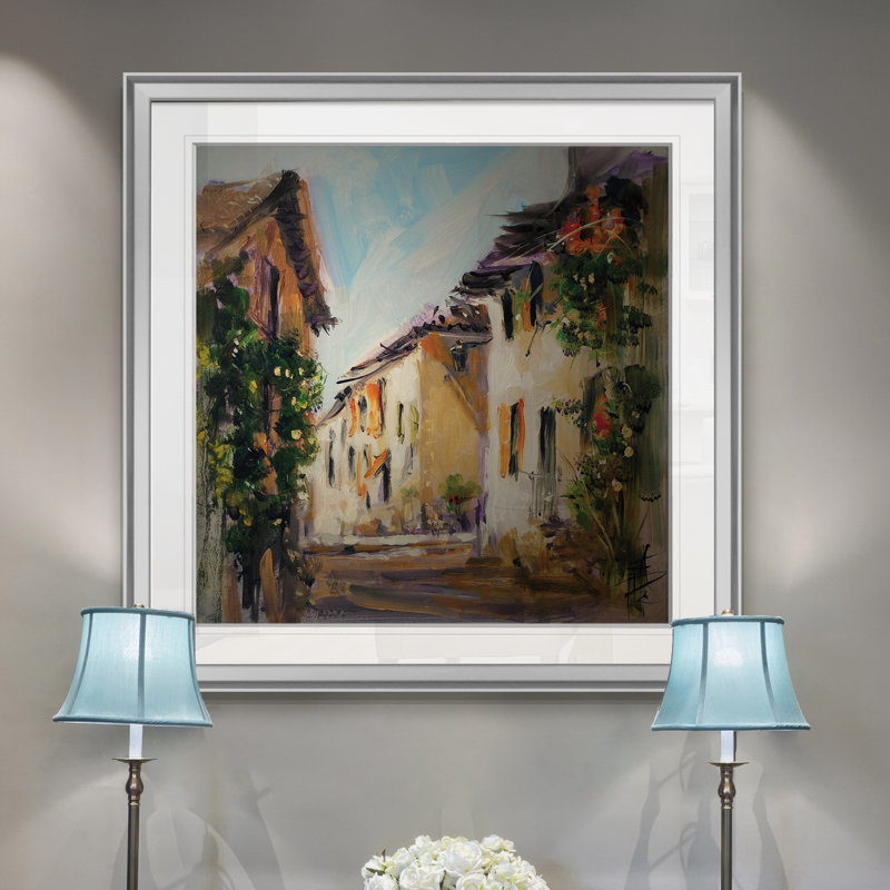 « france iv », peinture, H 28 po x l 28 po x P 1,5 po, Encadrement argenté