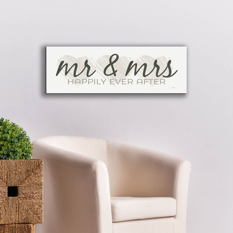 «Mr. Et madame «Happily Ever After» par Marla Rae, art mural sur toile, H 12 po x l 36 po