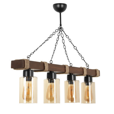 Lustre cylindrique à 4 lumières pour îlot de cuisine Kempwood